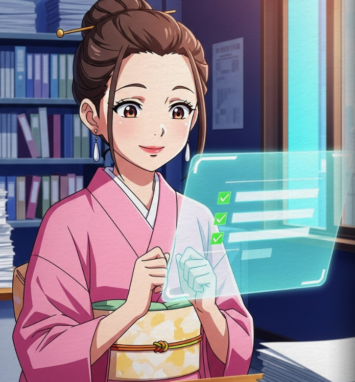 Shane-nah looking at a digital form